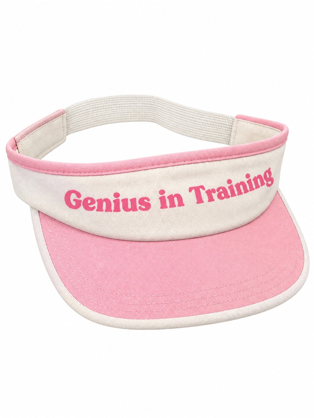 Genius in Training Pink and White Toddler Visor